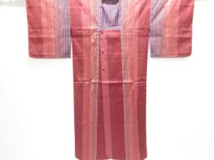 未使用品　縞織出し雨コート